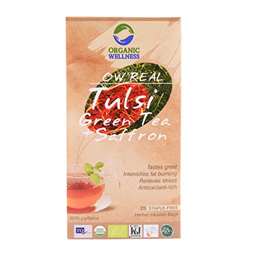 Organic Wellness Real Tulsi Green Tea + Saffron